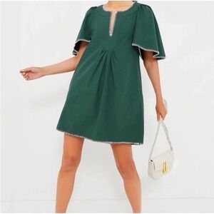NWT Tuckernuck Pomander Place Green  Finley Flutter‎ Sleeve Dress Sz L
